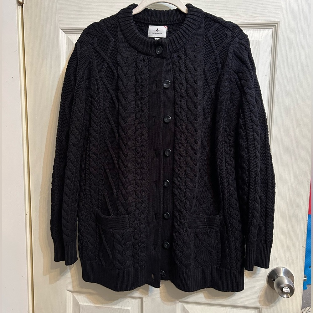 Tuckernuck Black Cable Knit Cardigan